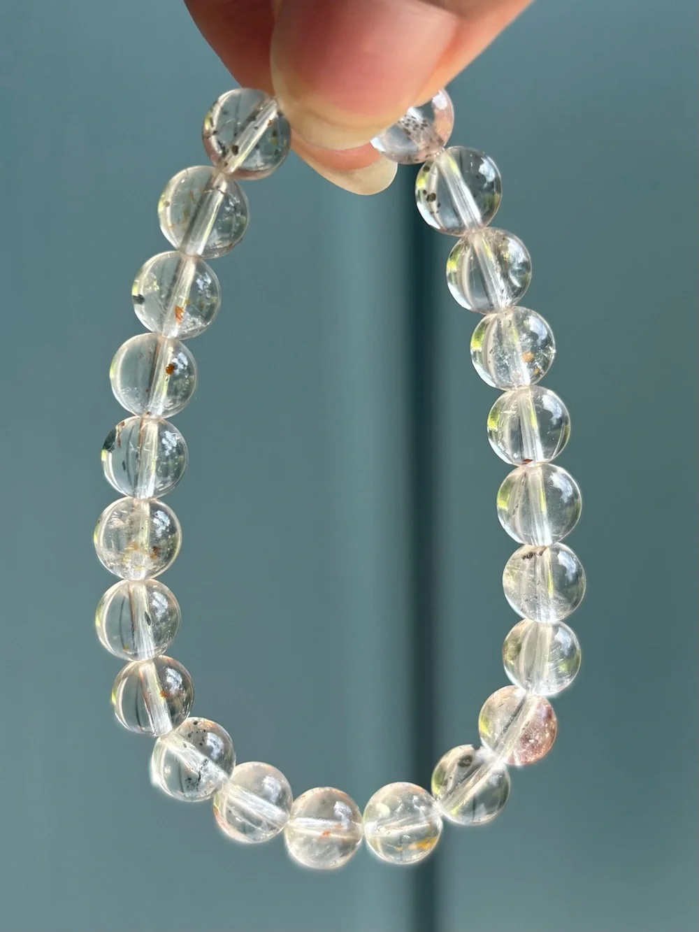 HQ Pyrite in Quartz Crystal Bracelet 8mm